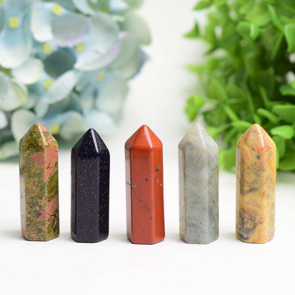 1.9 inch Mixed Crystal Point for Healing and Meditation