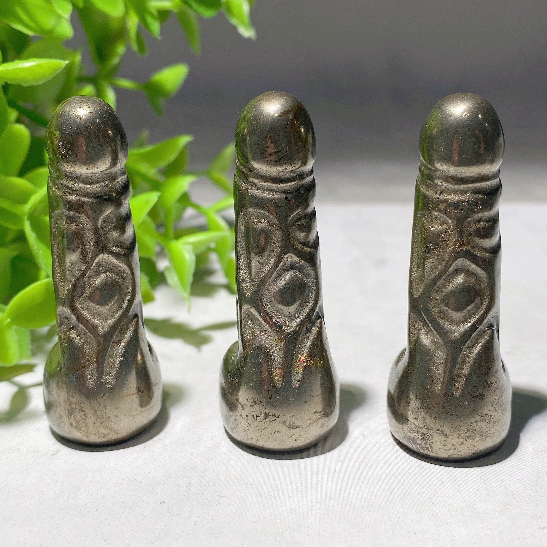 1.95 inch Pyrite Ding Ding Crystal Carvings for Healing