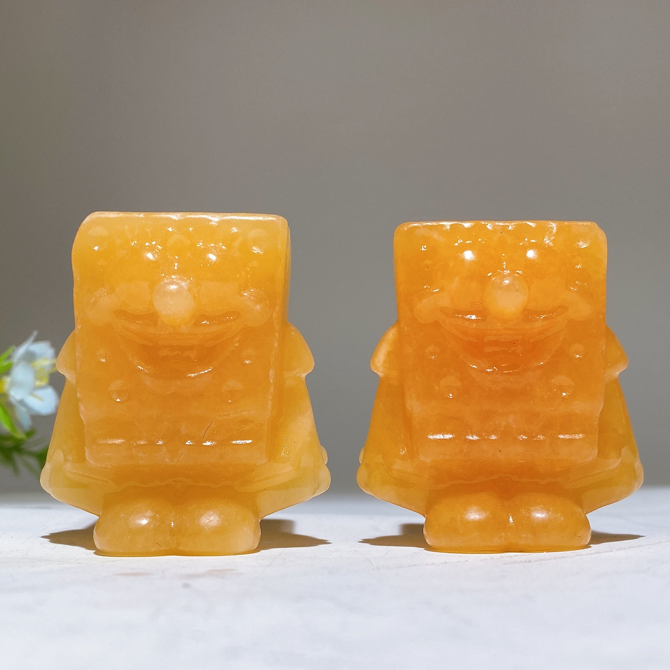 1.9in Orange Calcite Healing Crystal Figurine Carving