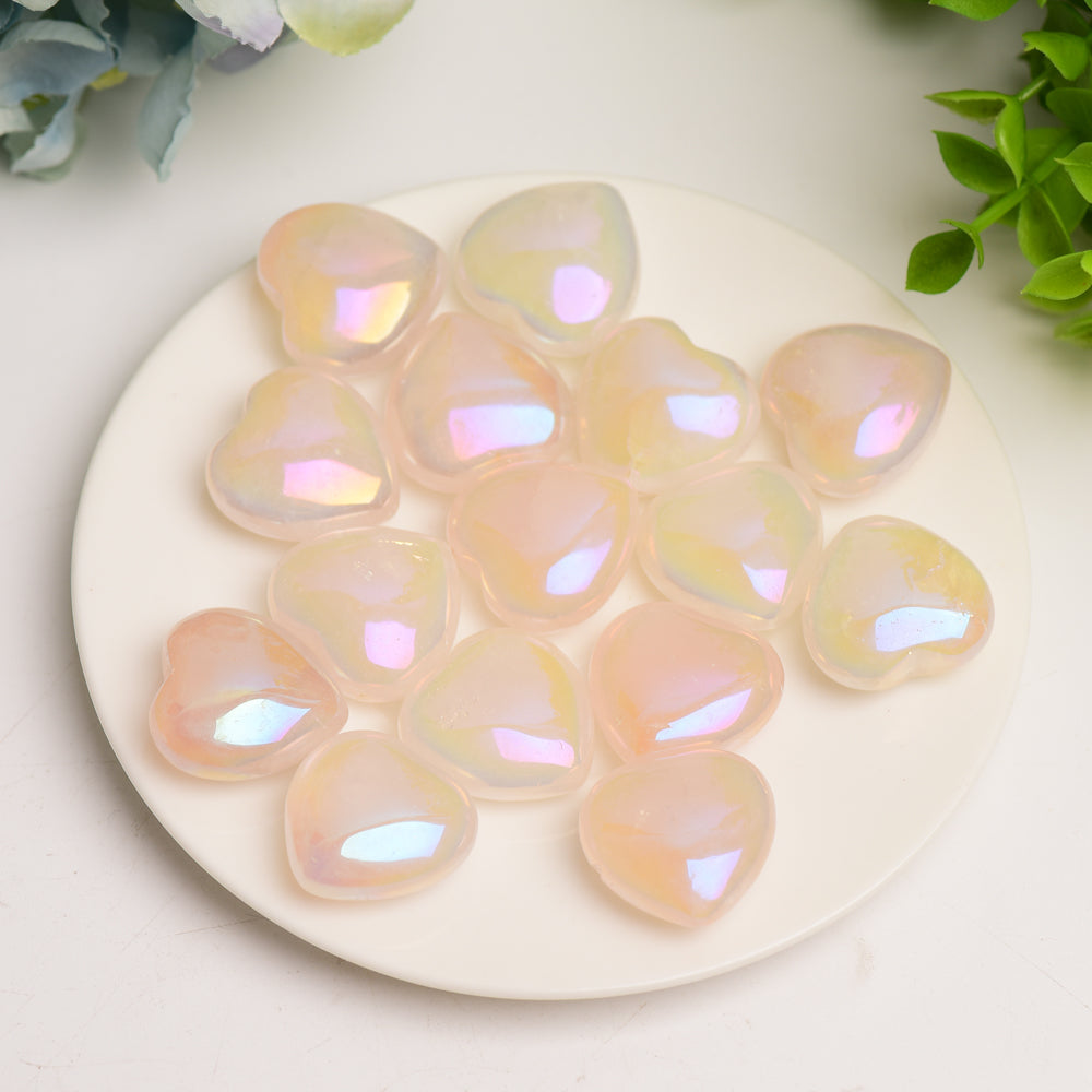 1-inch Aura Crystal Heart Carving for Healing & Meditation