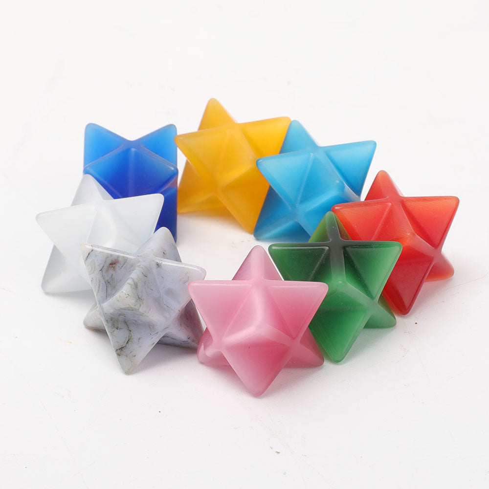 1 Inch Cat Eye Merkaba Star Crystal for Spiritual Healing