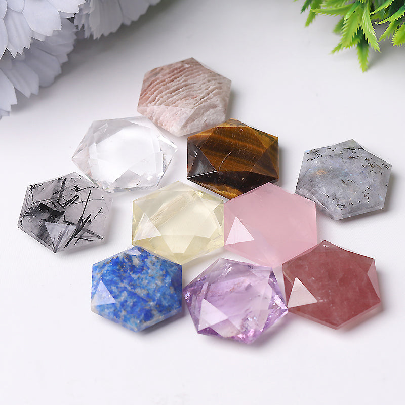 1 inch Hexagon Crystal Pocket Stone for Pendant Healing