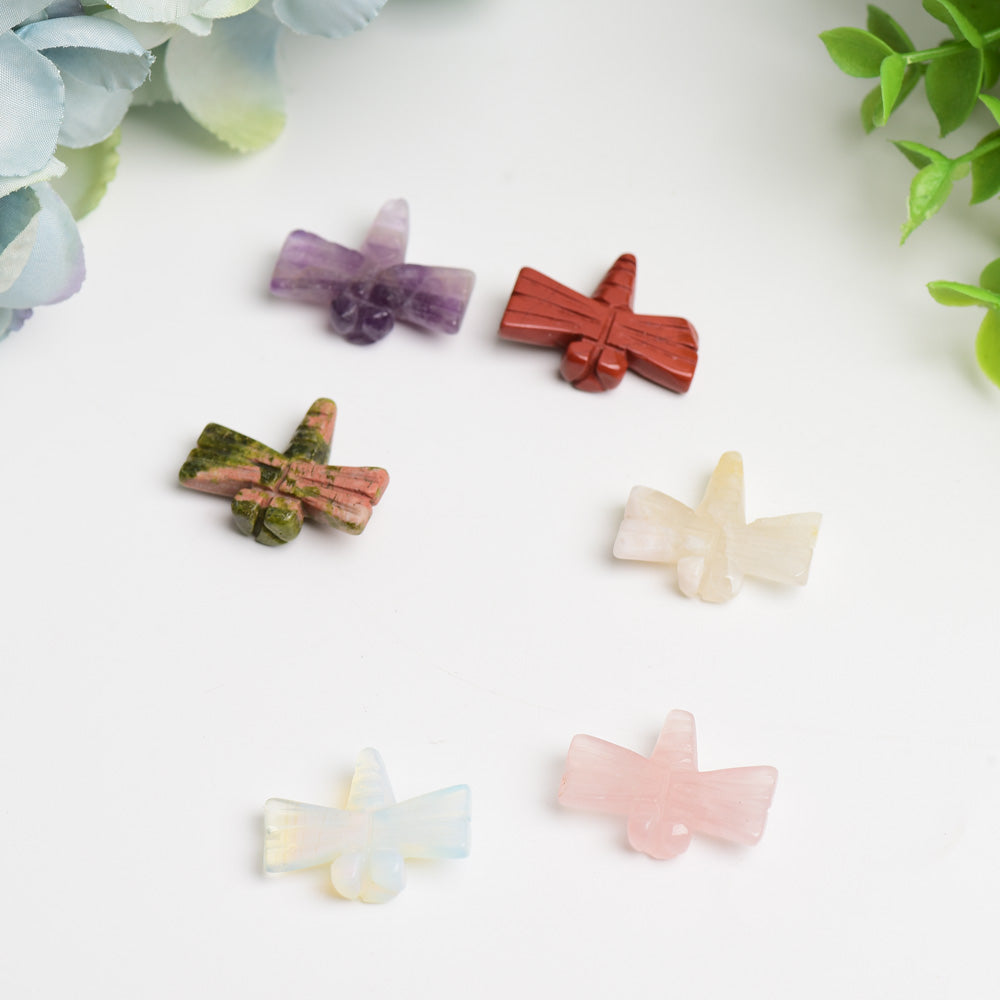 1-inch Mixed Crystal Dragonfly Carving Figurine Healing
