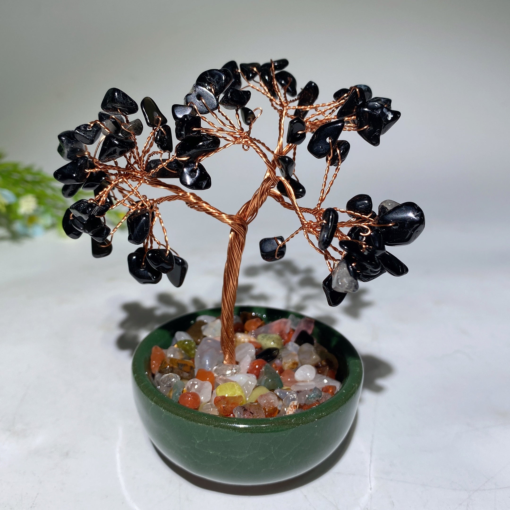 10-12cm Mixed Crystal Chips Healing Tree with Ceramic Pot
