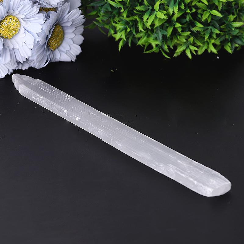 10.5" Selenite Chakra Crystal Wand