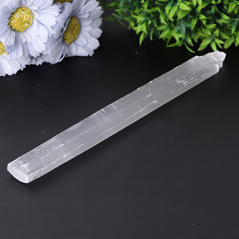 10.5" Selenite Chakra Crystal Wand
