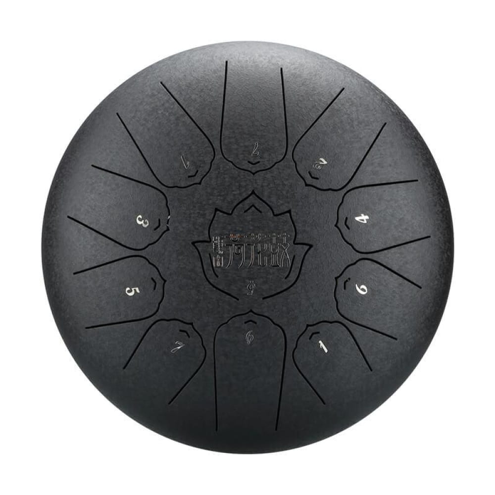10-Inch Carbon Steel Tongue Drum 11 Notes in C Major - 10 Inches/11 Notes (C Major) / Obsidian