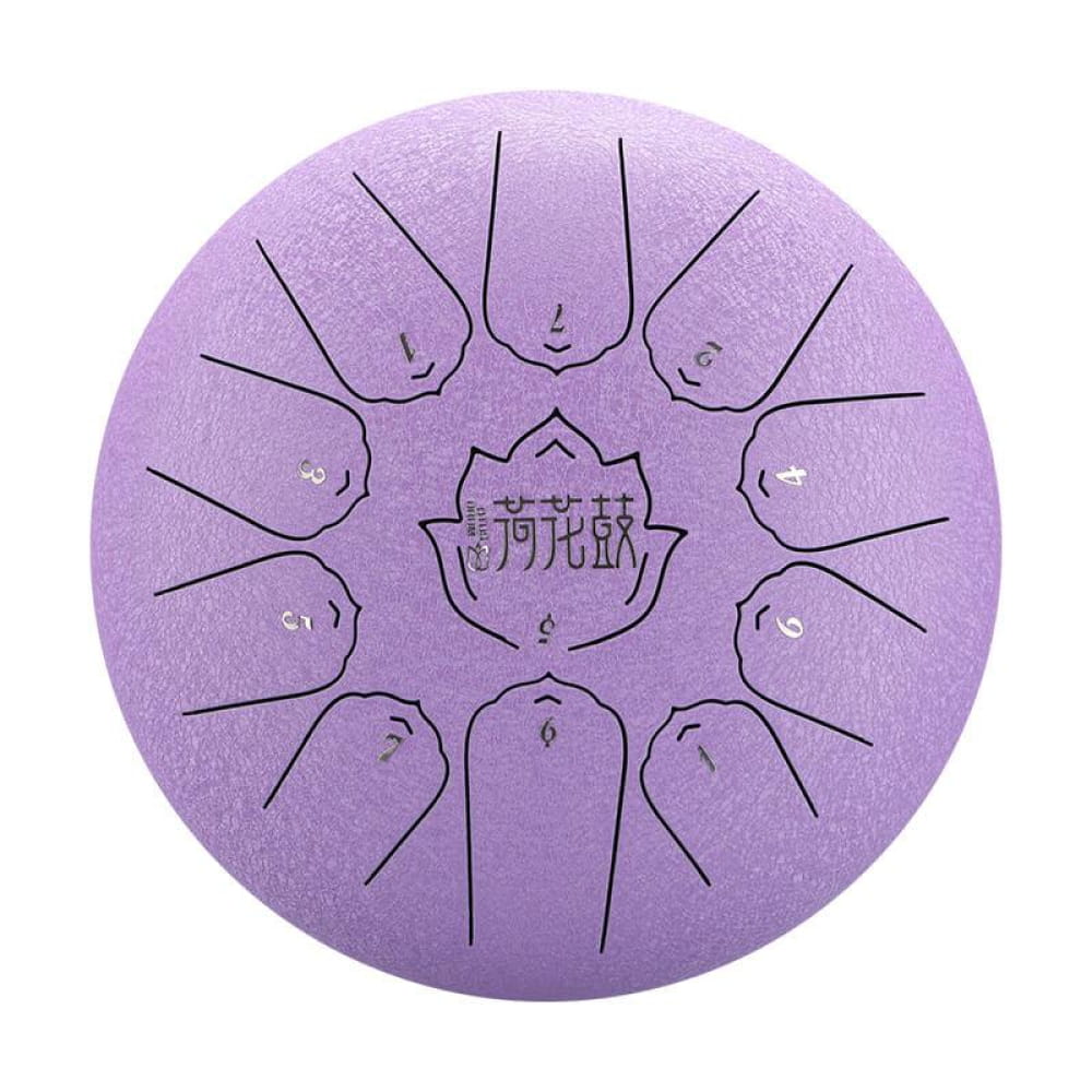 10-Inch Carbon Steel Tongue Drum 11 Notes in C Major - 10 Inches/11 Notes (C Major) / Lavender
