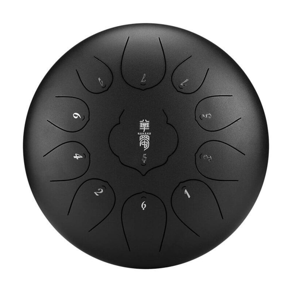 10-Inch Carbon Steel Tongue Drum 11 Notes in F Key - 10 Inches/11 Notes (F Key) / Jet Black / Jet