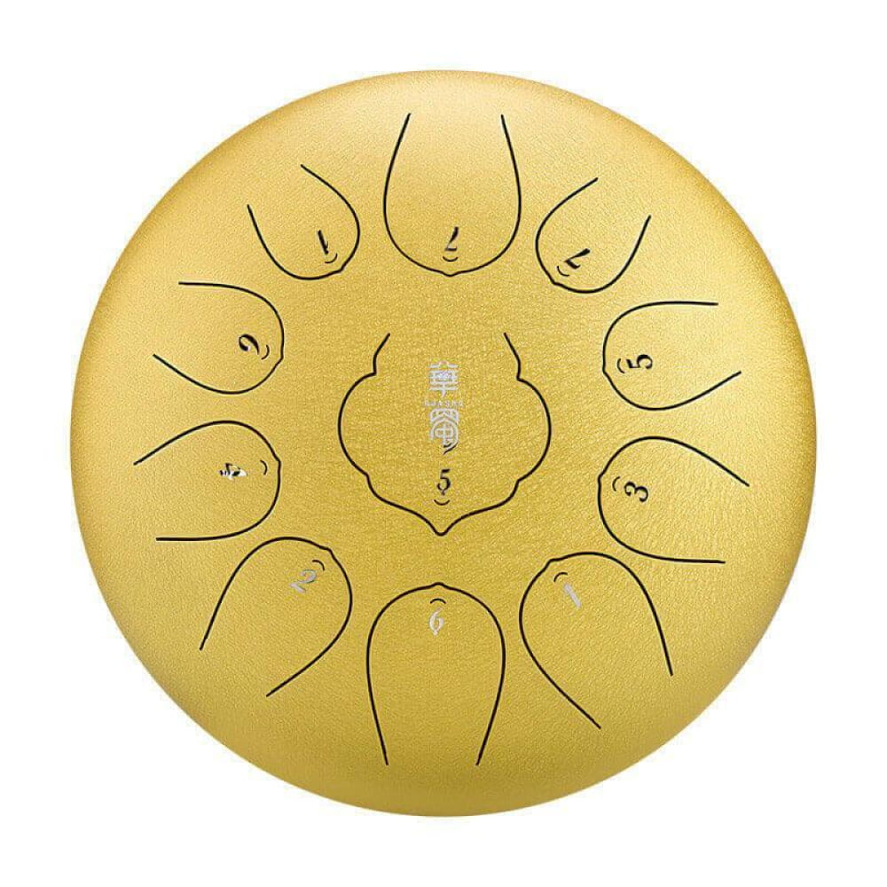 10-Inch Carbon Steel Tongue Drum 11 Notes in F Key - 10 Inches/11 Notes (F Key) / Gilt Diamond