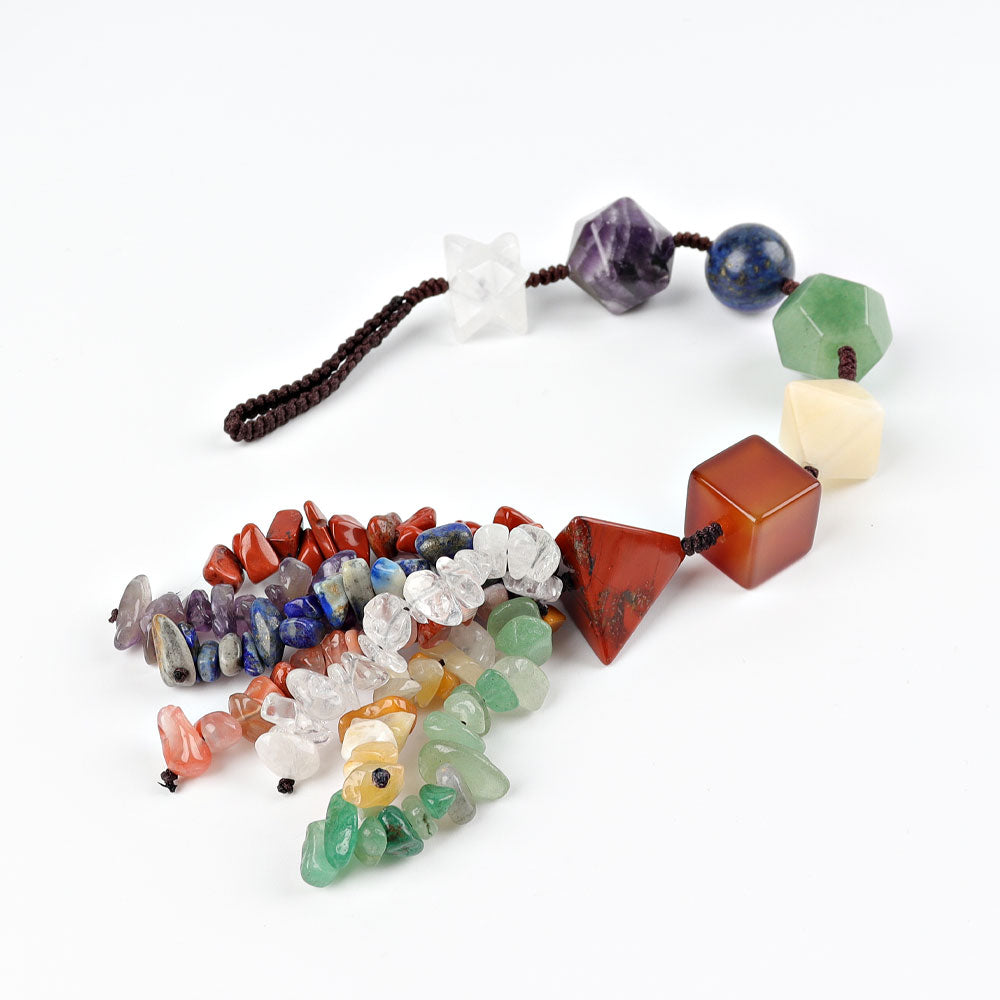 10-inch Chakra Crystal Hanging Ornament for Energy Healing