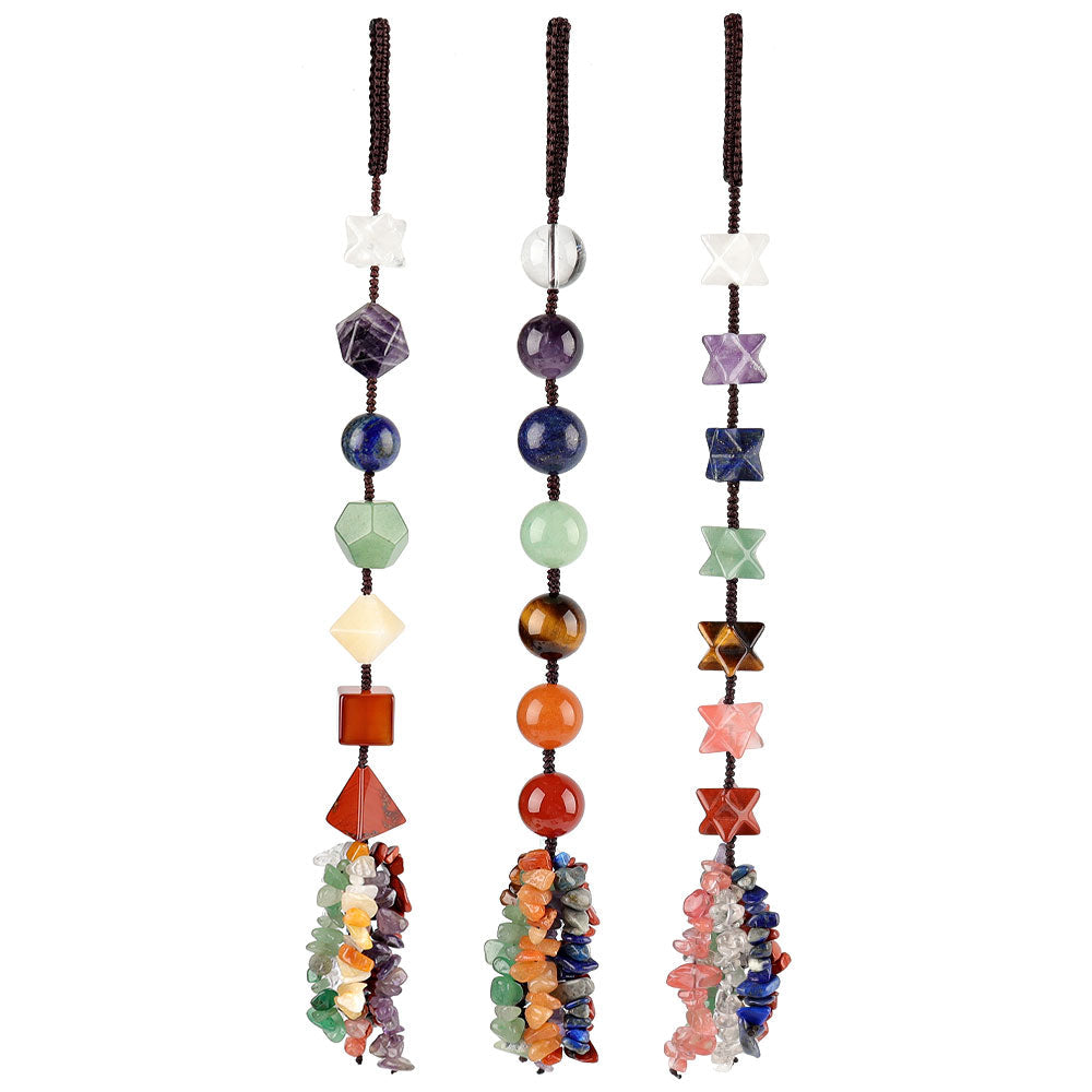 10-inch Chakra Crystal Hanging Ornament for Energy Healing