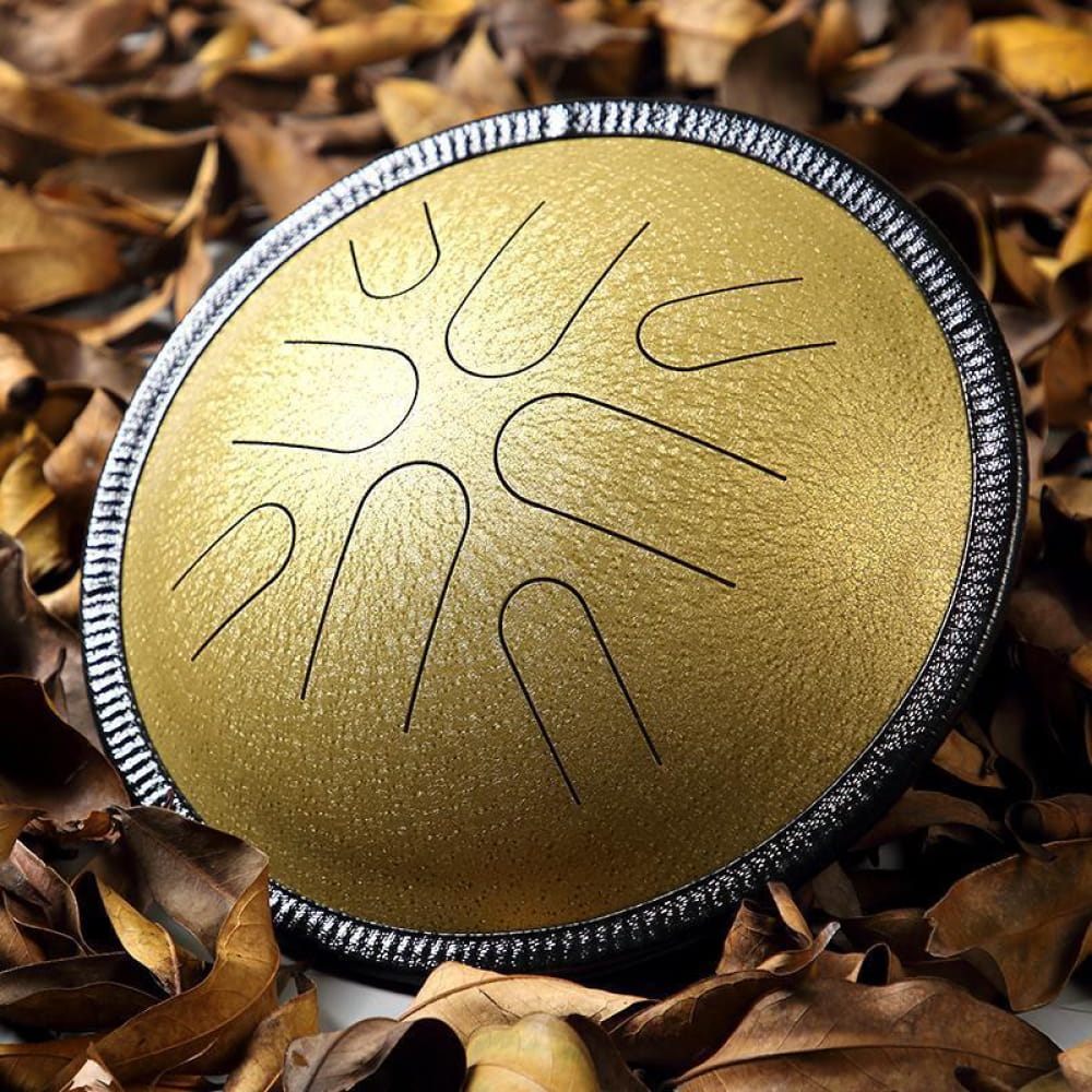 10-Inch Copper Disc Steel Tongue Drum 8 Tones Folk Mode - 10 Inches/8 Notes (Japanese Mode) / Gold