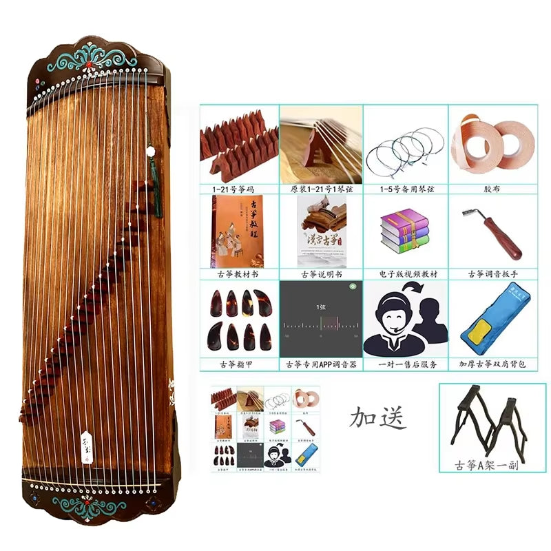 100Cm Portable Mini Guzheng Handmade Paulownia Wood Zither Beginner Guqin Traditional Chinese Music Instrument with Accessories