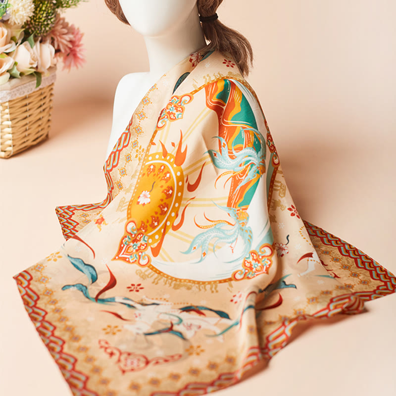 100% Mulberry Silk Scarf Inspired by Riyue Mountain | Tibetan Scarves