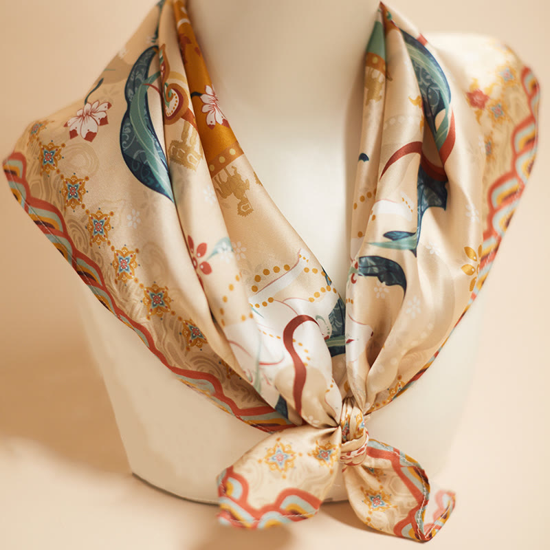 100% Mulberry Silk Scarf Inspired by Riyue Mountain | Tibetan Scarves