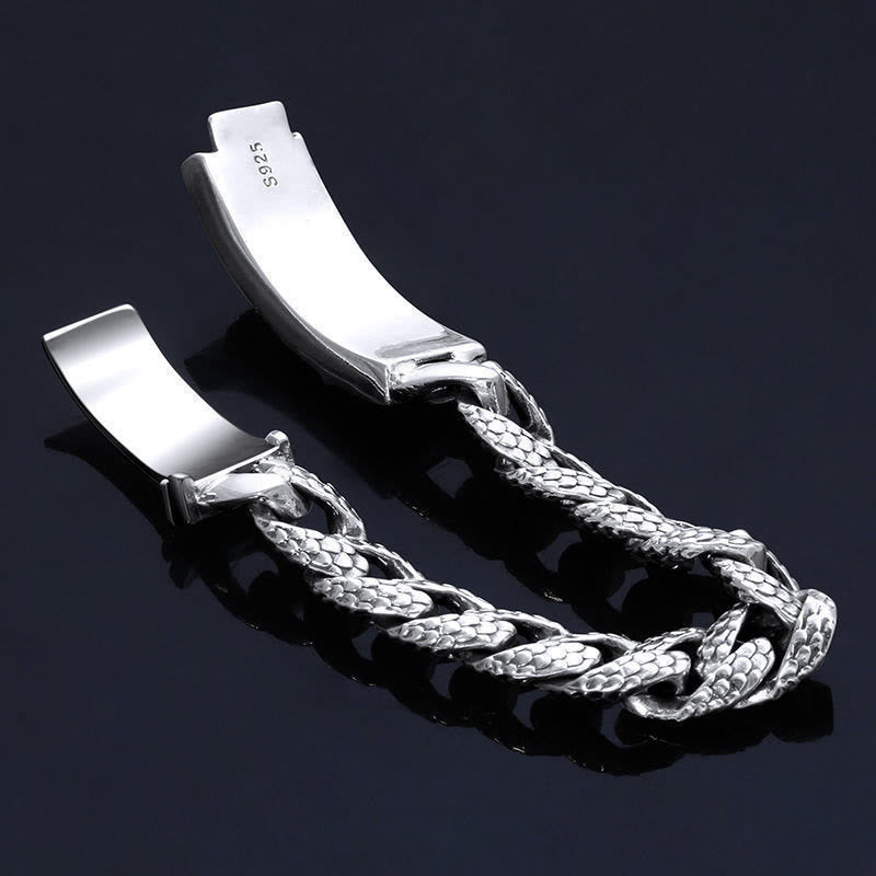 Mens Copper Dragon Scale Protection Bracelet 20cm
