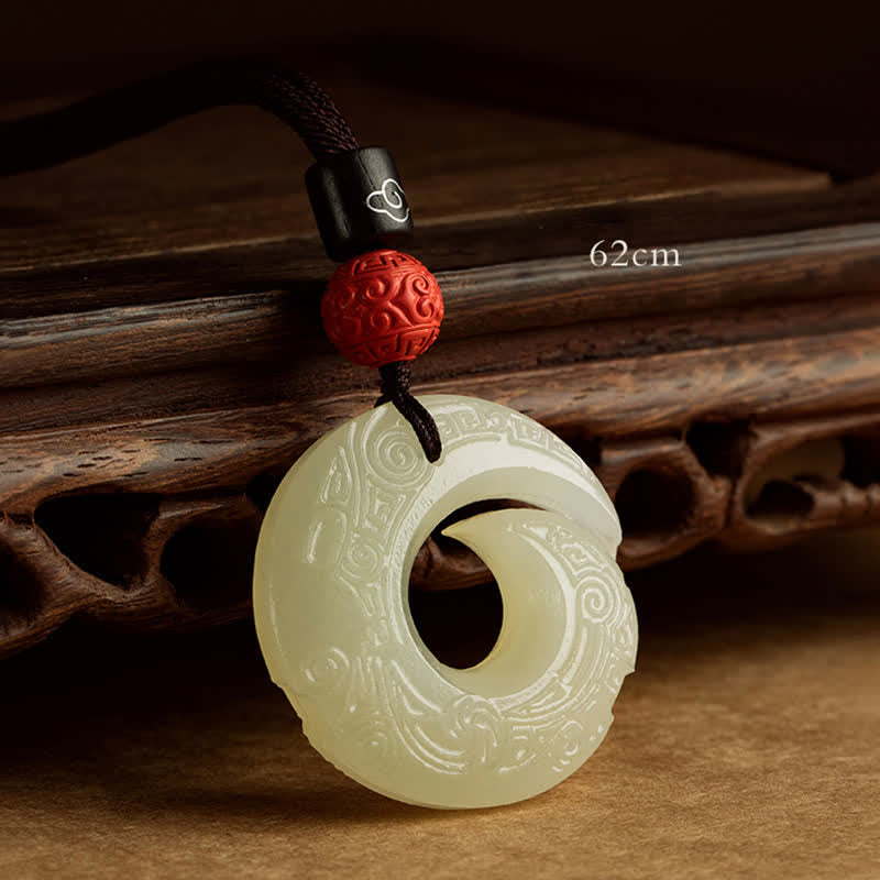 Jade Peace Buckle Necklace for Luck & Prosperity Pendant