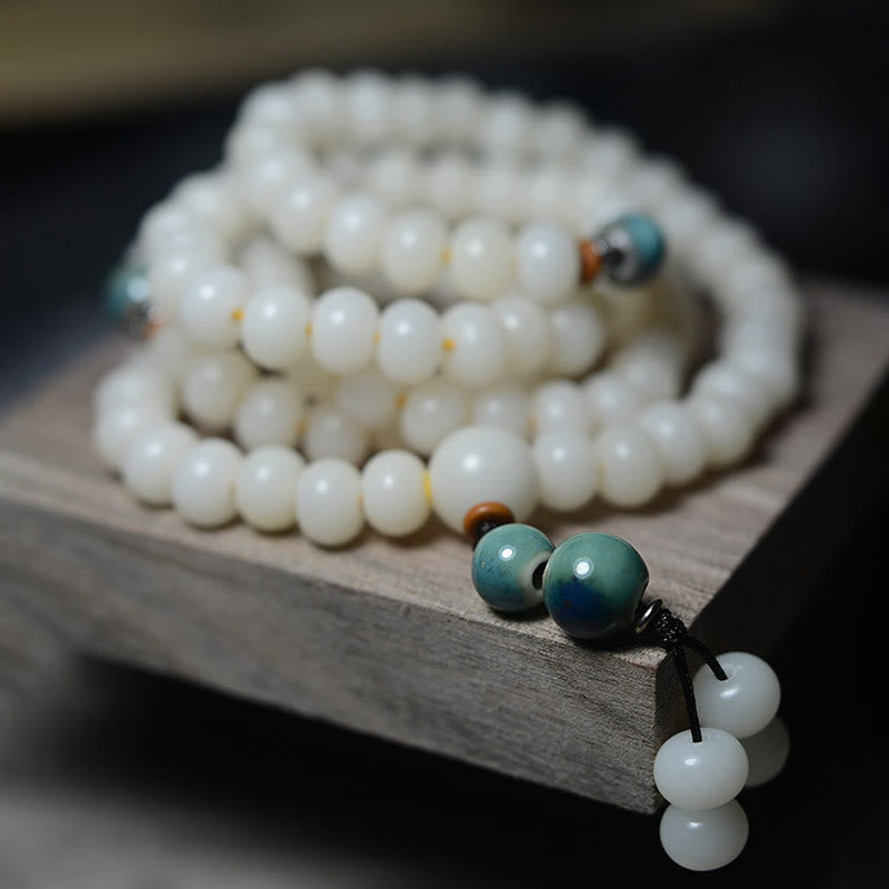 108 Bead Bodhi Seed Mala Bracelet for Calm & Protection