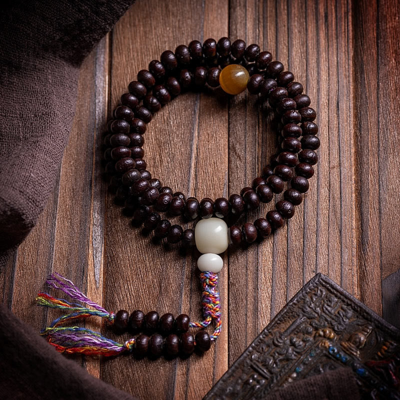 108-Bead Bowl Bodhi Seed Mala Bracelet for Spiritual Peace and Growth