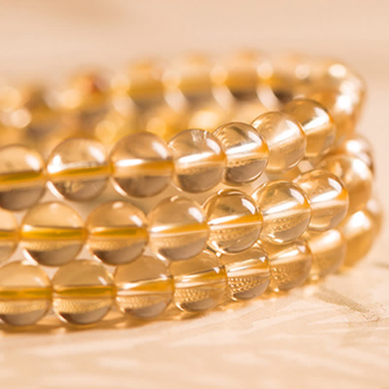 108-Bead Citrine & Red Agate Mala Bracelet for Meditation