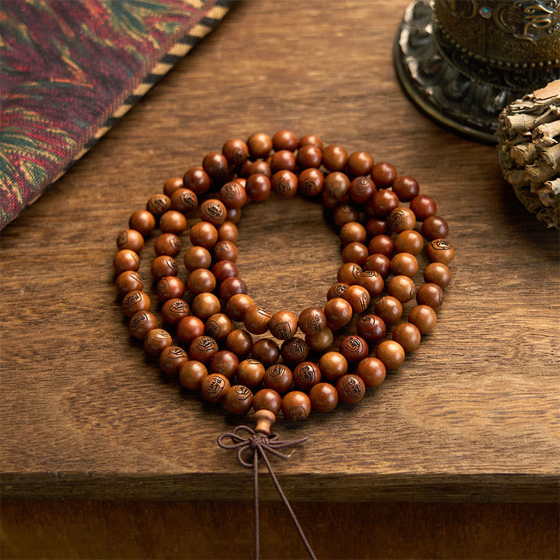 108 Bead Lightning Struck Jujube Wood Mantra Protection Bracelet
