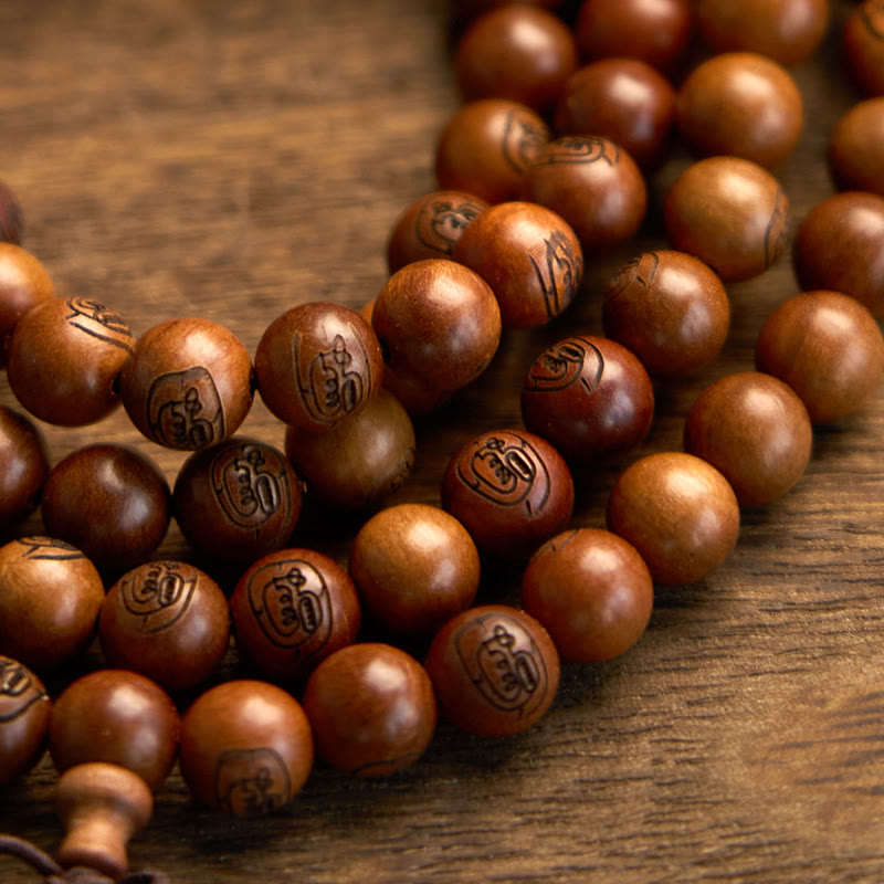 108 Bead Lightning Struck Jujube Wood Mantra Protection Bracelet