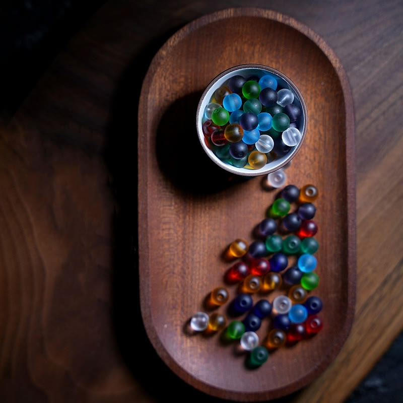 108 Bead Liuli Glass Mala Bracelet with Chinese Zodiac Charms