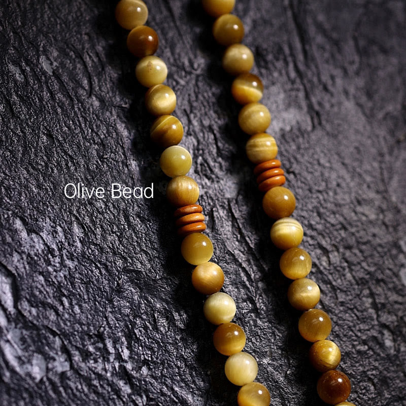 108 Bead Tiger Eye Protection Mala Bracelet 6mm or 8mm