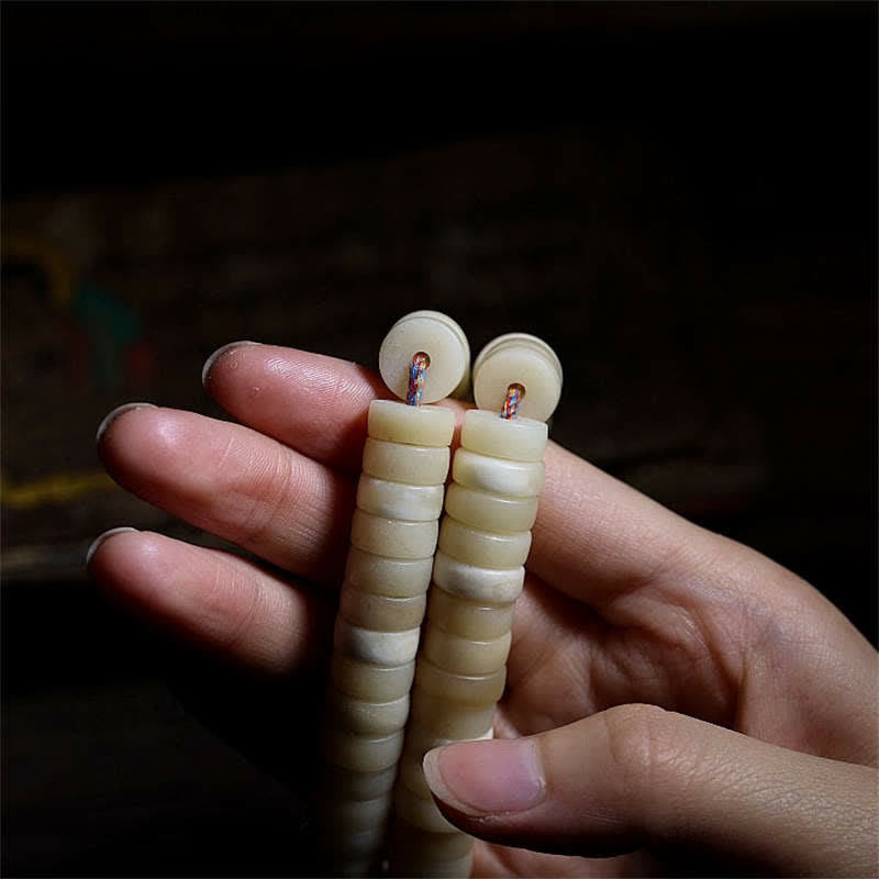 108 Bead Yak Bone Mala Bracelet for Strength and Balance