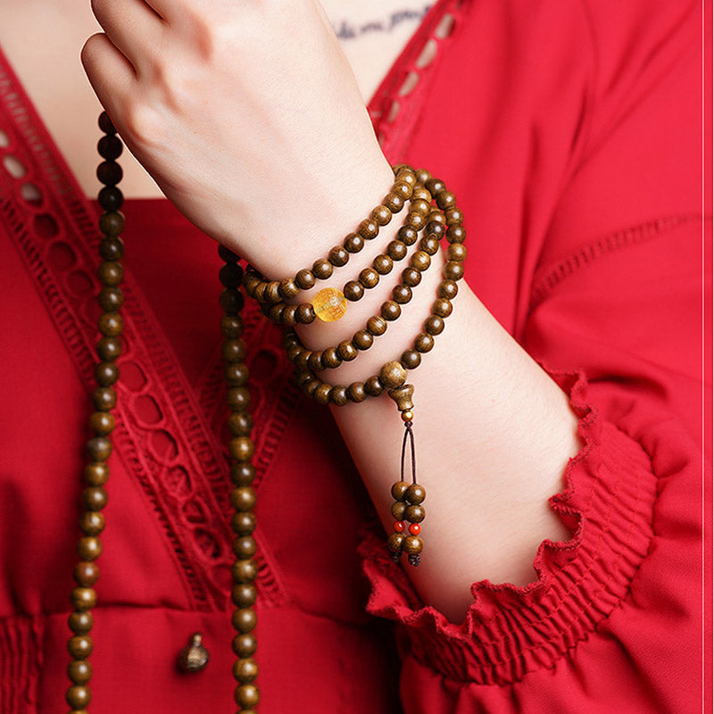 108 Beads Agarwood Meditation Bracelet 6mm & 8mm