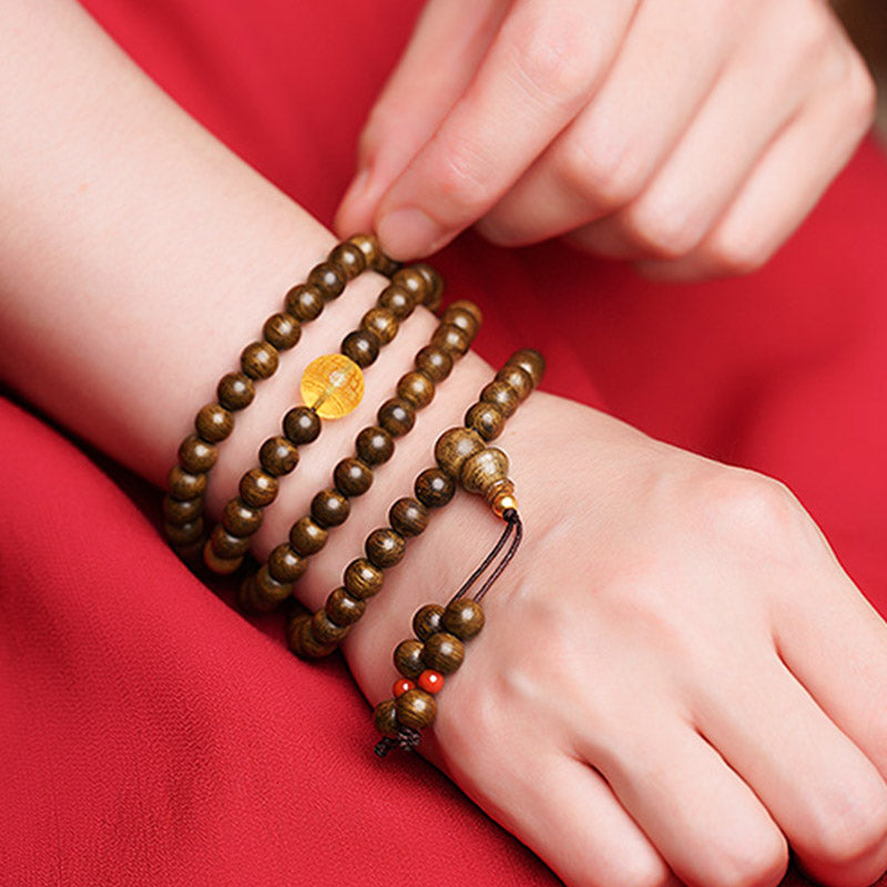 108 Beads Agarwood Meditation Bracelet 6mm & 8mm