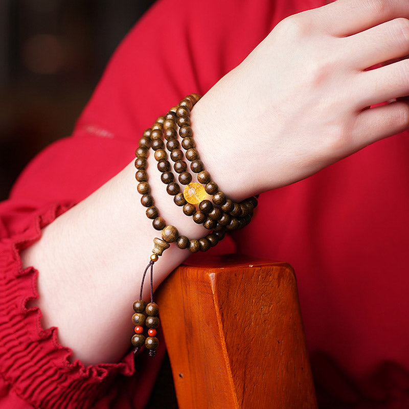 108 Beads Agarwood Meditation Bracelet 6mm & 8mm