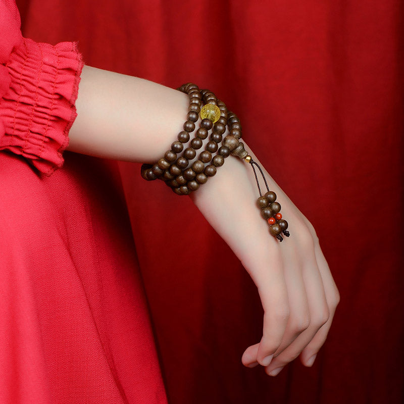 108 Beads Agarwood Meditation Bracelet 6mm & 8mm