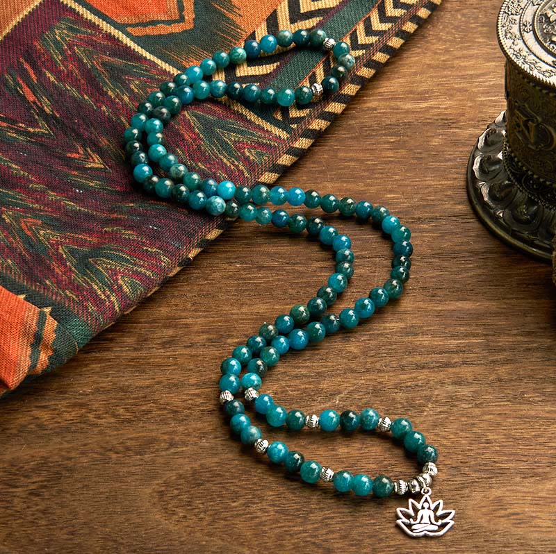 108 Beads Apatite Gemstone Mala Bracelet for Meditation