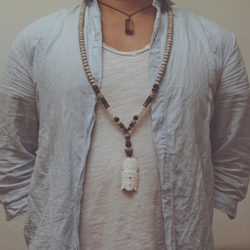 108 Beads Bodhi Seed Mala Bracelet | Avalokitesvara Pixiu Guan Gong