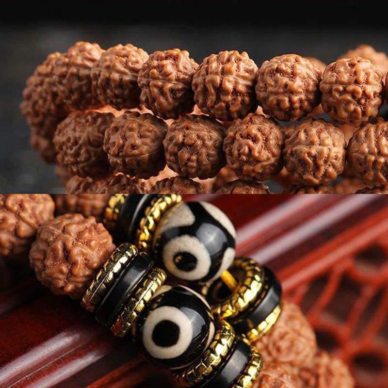 108 Beads Bodhi Seed Mala Bracelet for Meditation & Luck