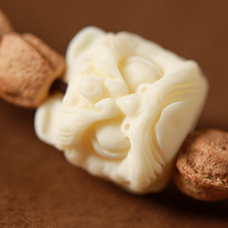 108 Beads Bodhi Seed Red Agate Deer Head Wisdom Mala Bracelet