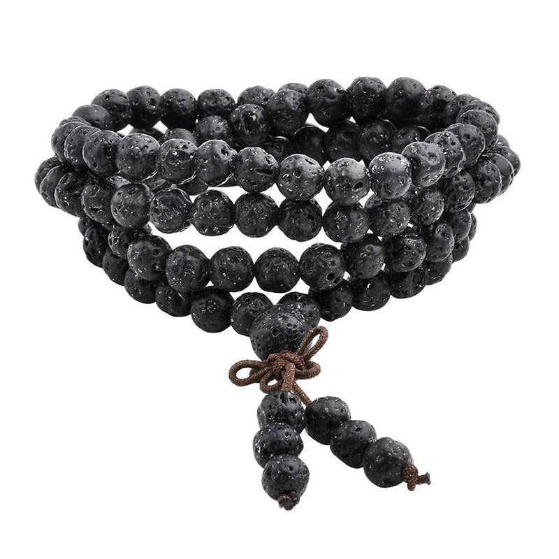 108 Beads Lava Rock Protection Bracelet for Meditation