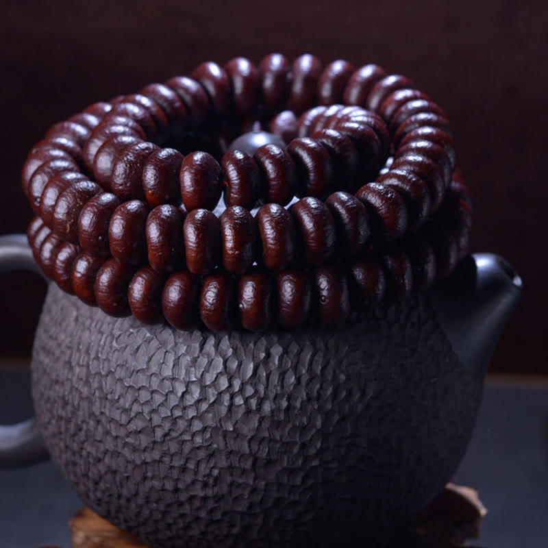 108 Beads Purple Bodhi Seed Mala Bracelet Meditation