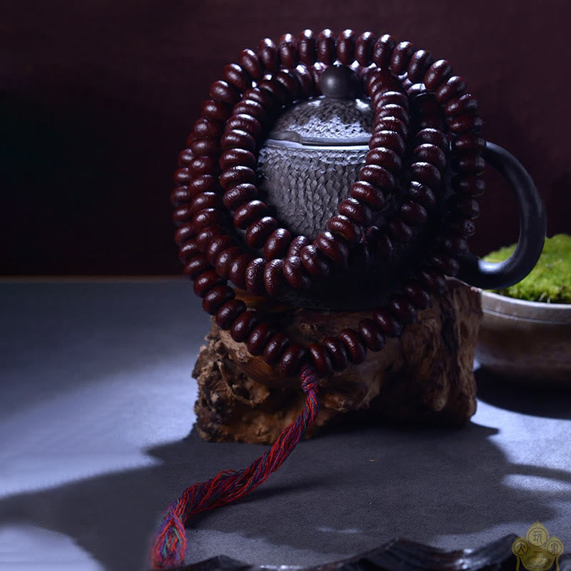 108 Beads Purple Bodhi Seed Mala Bracelet Meditation