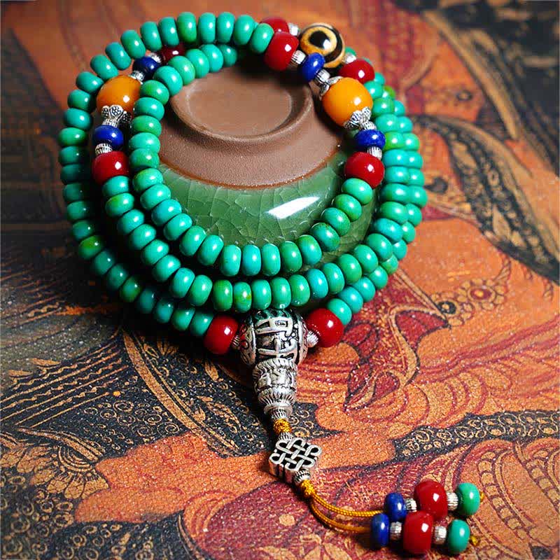 108 Beads Tibetan Turquoise Dzi Protection Bracelet