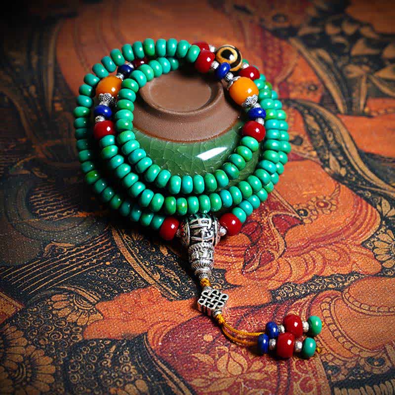 108 Beads Tibetan Turquoise Dzi Protection Bracelet
