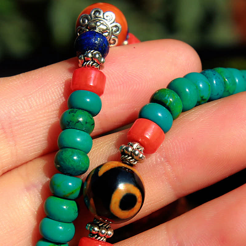 108 Beads Tibetan Turquoise Dzi Protection Bracelet