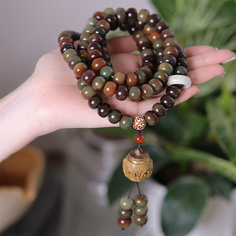 108 Bodhi Seed Mala Bracelet for Spiritual Protection