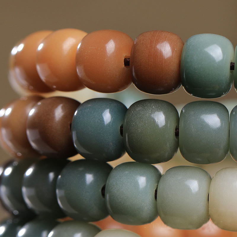 108-Count Bodhi Seed Mala Bracelet with Green Tara for Peace