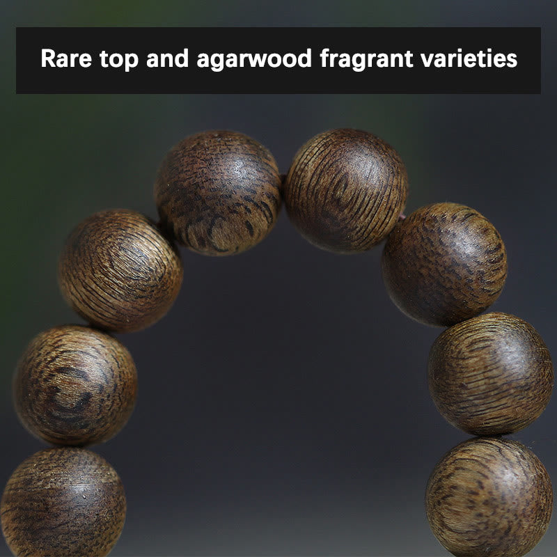 108 Mala Beads Agarwood Bracelet for Balance & Strength