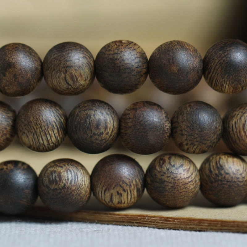 108 Mala Beads Agarwood Bracelet for Balance & Strength