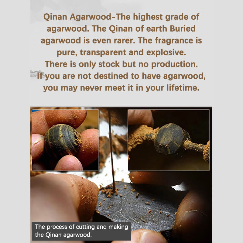 108 Mala Beads Agarwood Bracelet for Balance & Strength