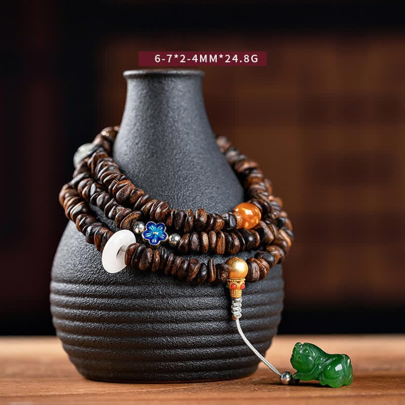 108 Mala Beads Agarwood Bracelet for Peace & Strength